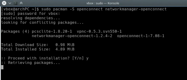 Arch linux настройка vpn