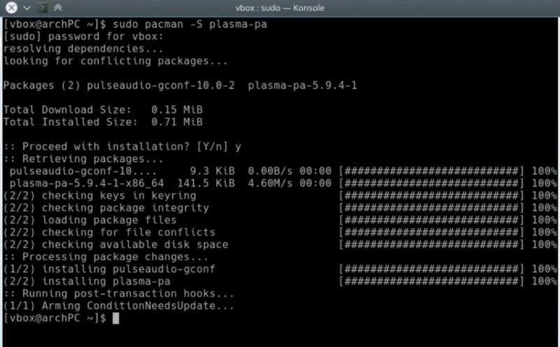 Insatll plasma-pa package to get a simple volume control