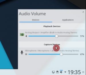 Showing the volume control