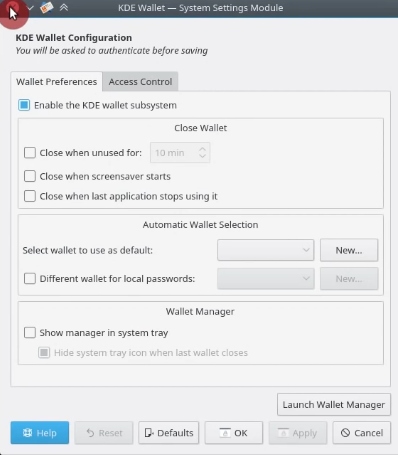 KDEWallet on Plasma 5