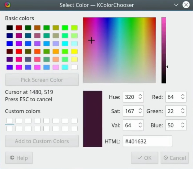 Kcolorchooser is a good and useful applications