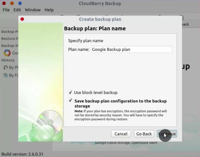 Cloudberry Backup block level option