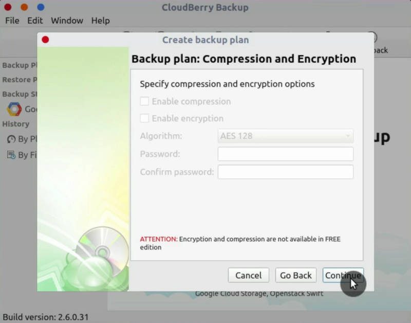 Cloudberry Backup: encryption and compression