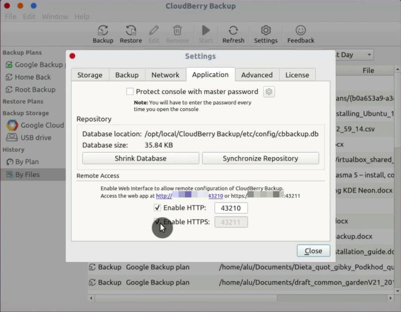 Cloudberry Backup has a web interface