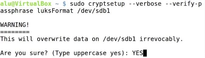 Encrypting the partition