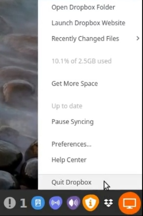 Quit Dropbox