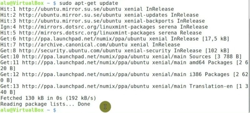 Running apt-get update command