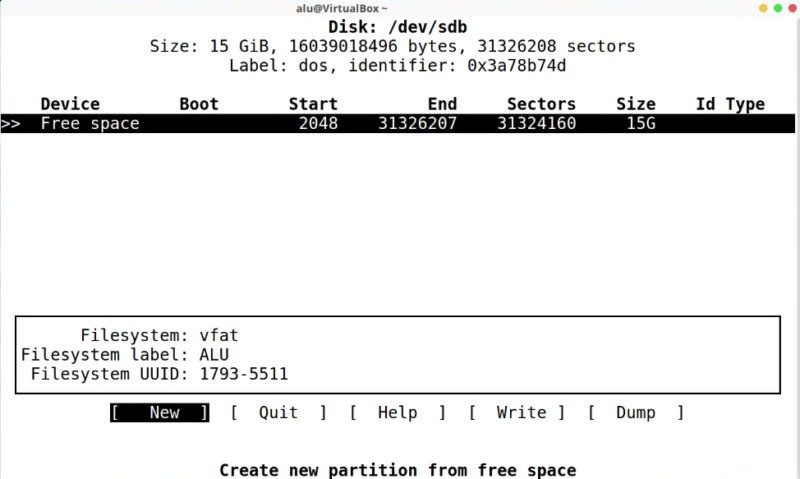 Create the new partition