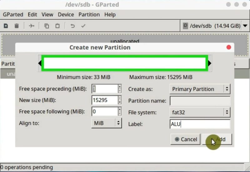 Format a bootable USB to normal using GParted