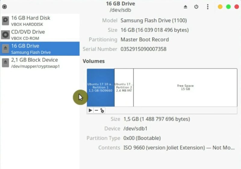 My flash drive has two partitions