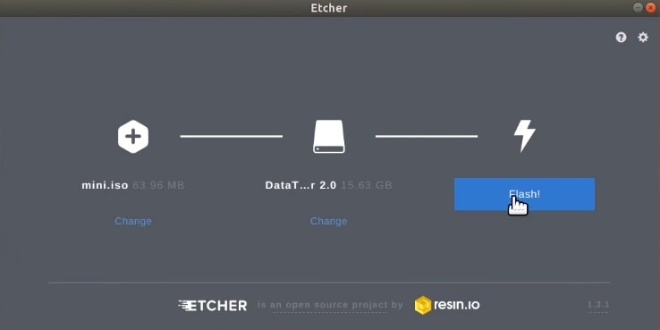 Burn ISO to USB in Linux with Etcher