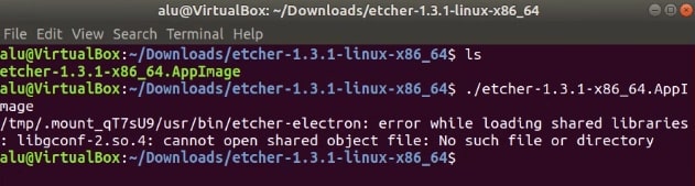 etcher-electron: error while loading shared libraries: libgconf-2.so.4: cannot open shared object file: No such file or directory