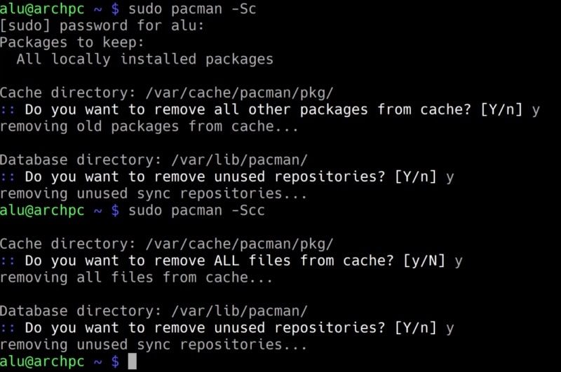 Delete the PKG cache to save space