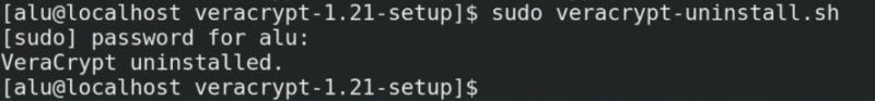Uninstalling Veracrypt using the terminal