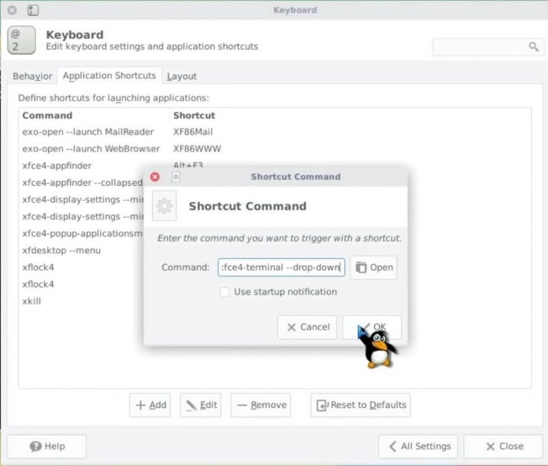 linux shortcut to open terminal