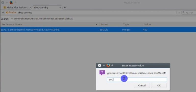 Modify another Firefox configuration to improve the scrolling