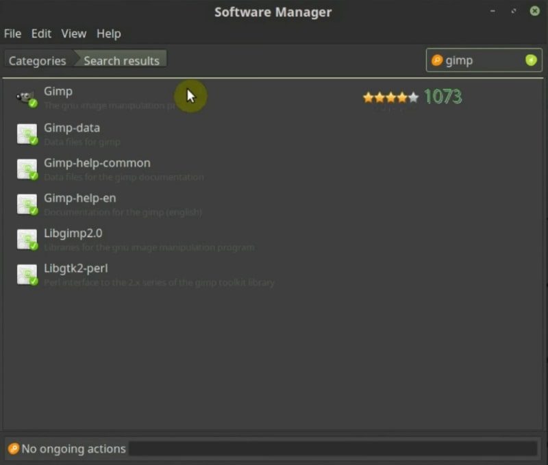 Search for a program to remove using the Linux Mint software manager