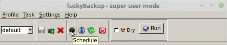 LuckyBackup's toolbar