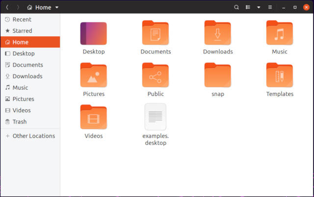 Nautilus file manager in Ubuntu 19.04