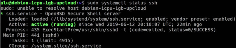 SSH server service is active