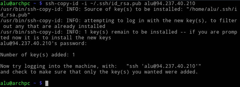 ssh key copy to server