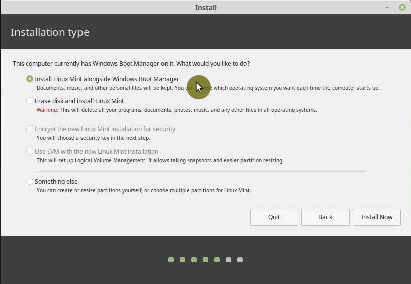 install Linux Mint alongside Windows 10 automatically