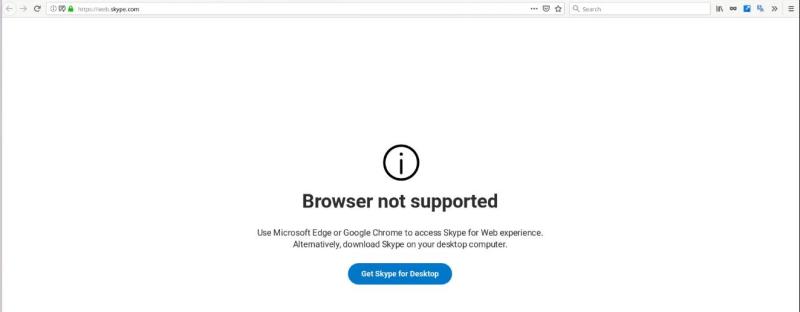 Skype for Web does not work with Firefox