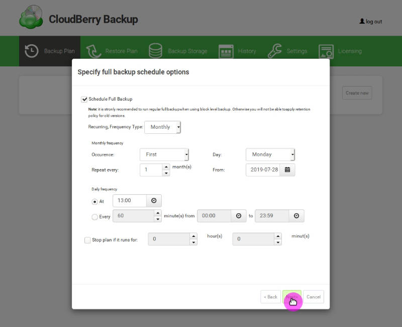 cloudberry backup server