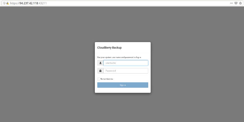 cloudberry backup login