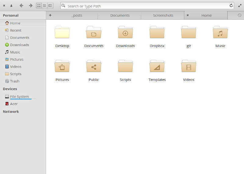 Files – a file manager of elementary OS