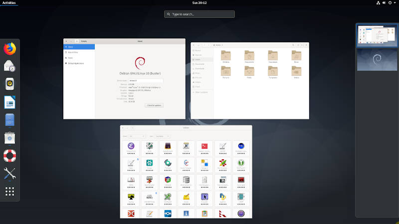 GNOME Shell in Debian 10