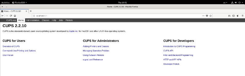 CUPs in Debian 10