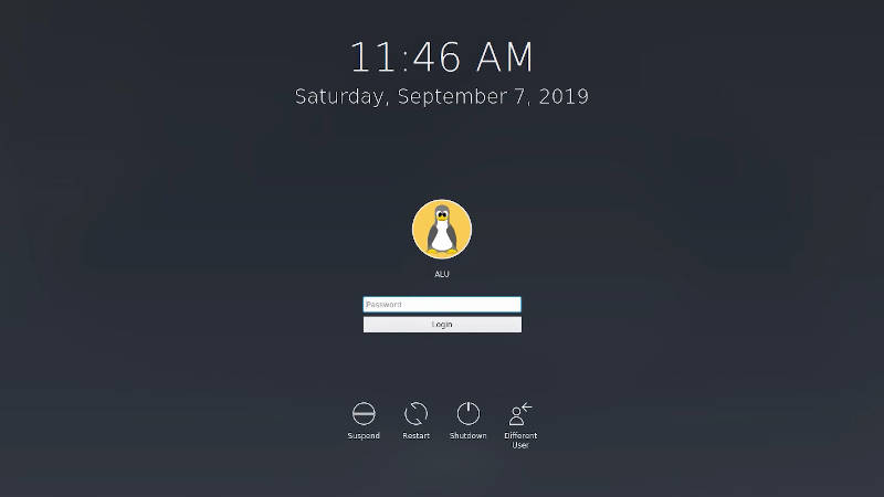 Debian 10 Plasma 5 log-in Breeze theme