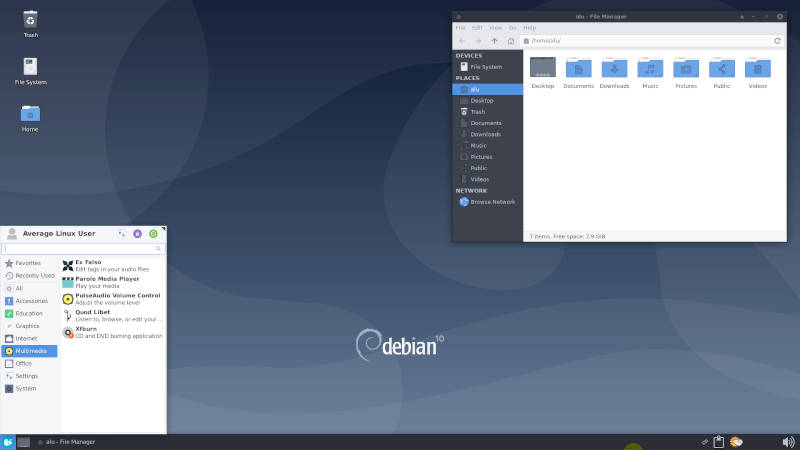 Debian XFCE desktop