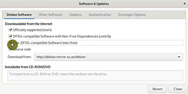 Adding contrib and non-free repositories in Debian 10