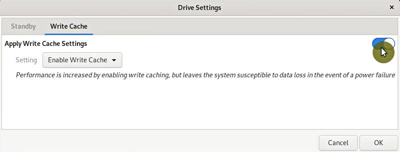 Enabling Drive Cache