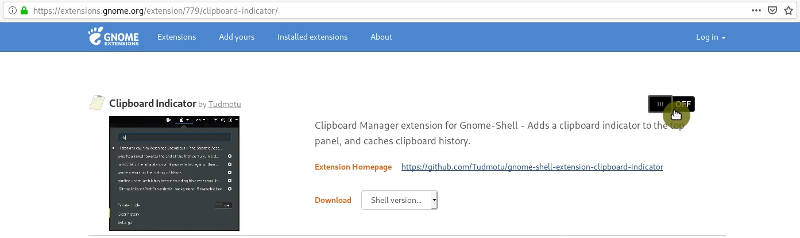 Installing GNOME Shell extension