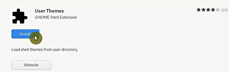 Installing the User Theme extension