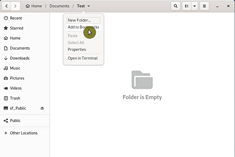 bookmark folder in Files