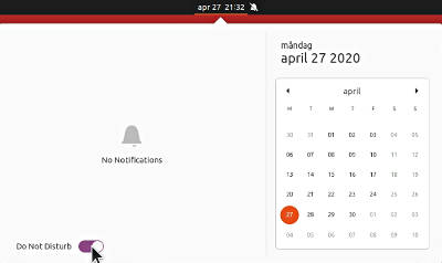 Do Not Disturb in Ubuntu 20.04