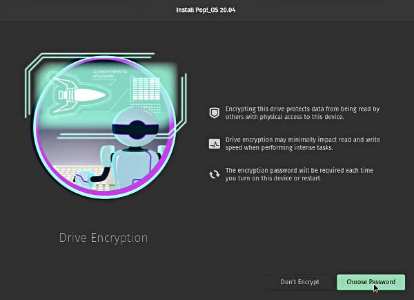 Pop!_OS encryption option