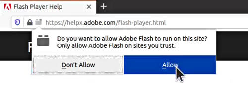 Allow Flash use in Firefox