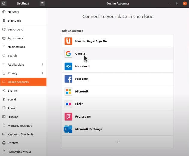 Online accounts on Ubuntu 20.04/21.04