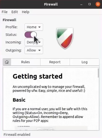 Firewall app on Ubuntu 20.04/21.04