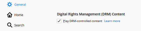Enabling DRM-controlled content option on Firefox Ubuntu 20.04/21.04