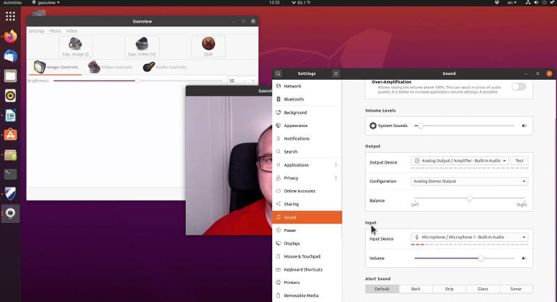 Testing microphone and webcam on Ubuntu 20.04/21.04