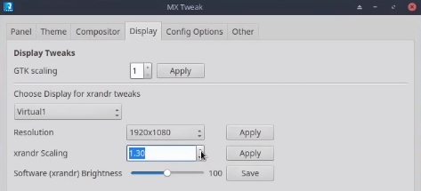 Configuring xrandr value for HiDPI screens in MX Linux