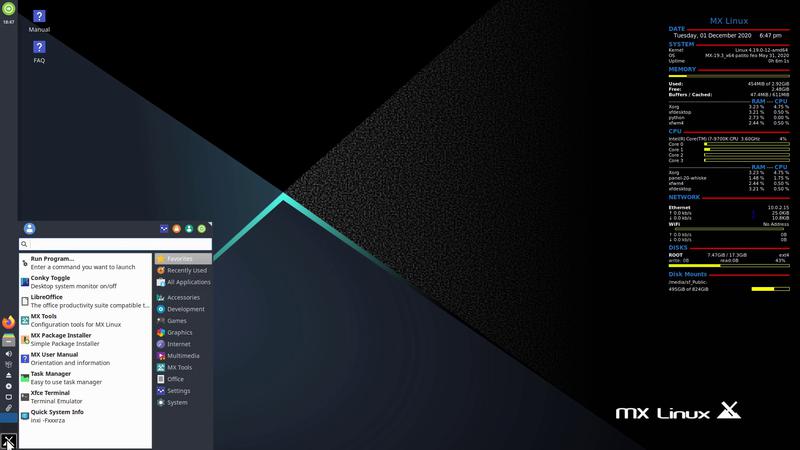 MX Linux desktop