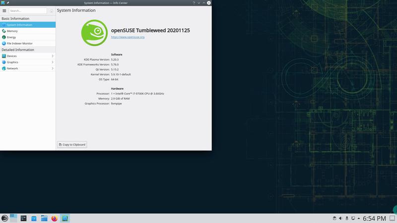 openSUSE desktop