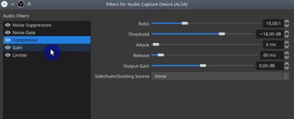 OBS Compressor Audio Capture Filter